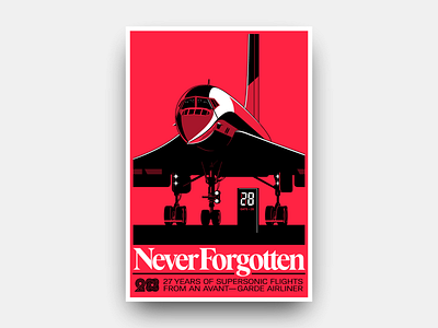 Never Forgotten (Variant) airplane airport concorde design flight futurism gianmarco magnani illustration minimalist plane poster retro