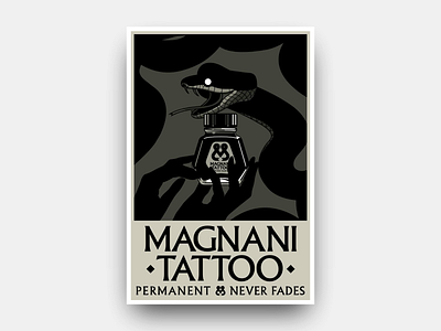 Magnani Tattoo 1 design futurism gianmarco magnani illustration minimalist poster retro snakes tattoo tattoo inks