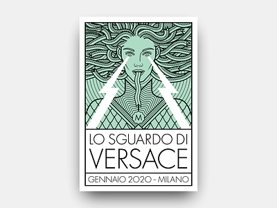 Lo Sguardo di Versace artist in residence design fashion gianmarco magnani haute couture illustration poster versace