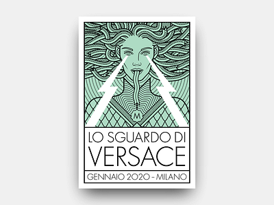 Lo Sguardo di Versace artist in residence design fashion gianmarco magnani haute couture illustration poster versace