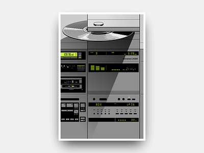 Astramax LASER audio cassette design futurism gianmarco magnani illustration minimalist music poster radio retro sound system speakers stereo vinyl