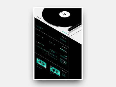 Astramax Spacetable 799 audio cassette design future futurism gianmarco magnani hifi illustration minimalist music poster print radio recording retro space stereo turntable vinyl