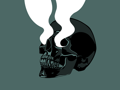 Smoke black bones design futurism gianmarco magnani graphic design illustration minimal minimalist monochrome poster retro scifi simple sixty watts skeleton skull smoke space