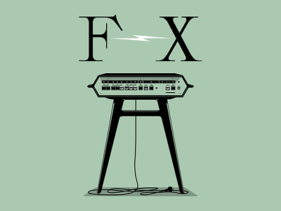 FX1 computer design device electronic from outer space futurism fx gianmarco magnani illustration minimalist music poster print retro retrofuturism science fiction scifi sixty watts space vintage
