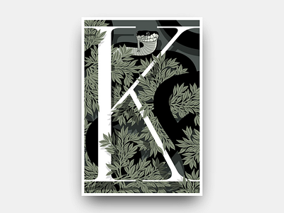 Kopena design futurism gianmarco magnani illustration k leaf leaves letters minimalist plants poster poster design print retro snake snakes typographic typography