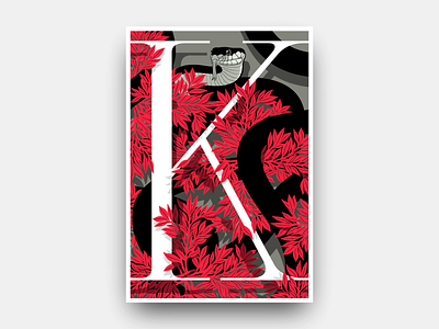 Kopena (Variant) design futurism gianmarco magnani illustration k leaf leaves letters minimalist plants poster poster design print retro snake snakes typographic typography