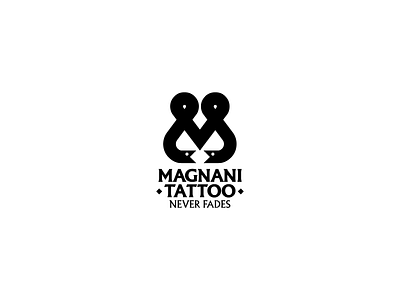 Magnani Tattoo black and white branding classic design futurism gianmarco magnani graphic design id logo logos logotipo logotype minimalist retro simple snakes tatoage tatouage tattoo