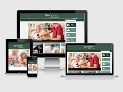 Website Redesign design green grid home mobile nursing website