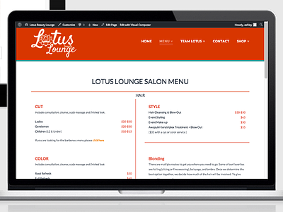 Lotus Beauty Lounge design responsive website wordpress