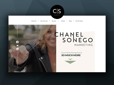 Chanel Sonego Marketing marketing agency single page website social media agency web design webflow