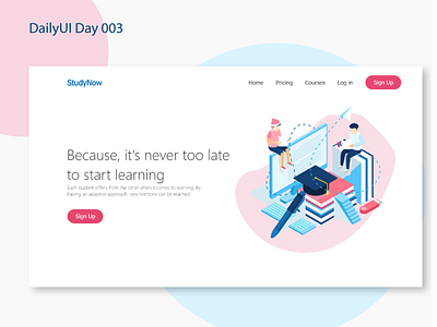 DailyUI Day 003 - Landing Page app daily 100 dailyu design illustration ui ux vector