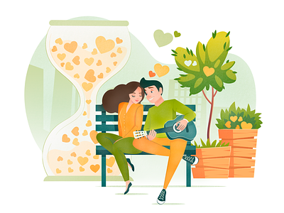 Dribbble Valentine's day couple illustration figma holidays illustraion love outline2design procreate vector weeklywarmup