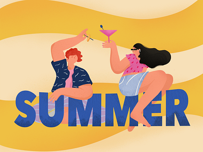 Bye, Bye Summer branding cartoon cocktail design graphic design illustration logo people illustration summer typography ui webdesign