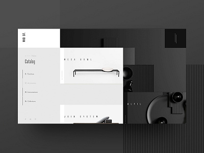 Mid SF Catalog black white minimalism design furniture outline2design o2d concept ui ux webdesign