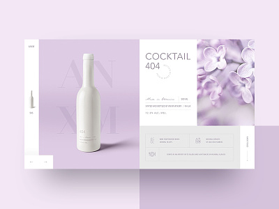 Cocktails сollection concept design pink cocktails ui ux webdesign