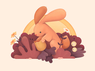 Fluffy Bunny colour concept design illustration o2d outline2design ui ux webdesign