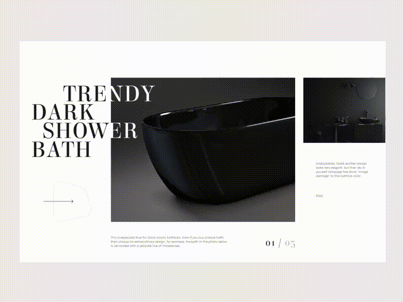 Dark Bath Sale page animation clean clean ui dark design minimal page ui ux web white
