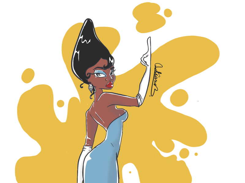 One Way mustard cartoon awesome digital art drawing sexy cute girl magic blue up way one