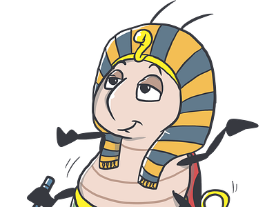 Pharaoh Bug bug cartoon children cute dance egipt funny happy illustration pharaoh reading