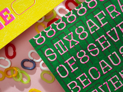Plastic typeface postcards