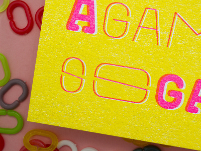 Plastic typeface postcards