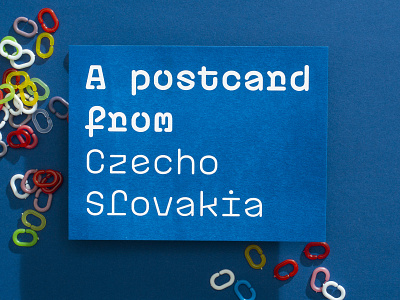Plastic typeface postcards