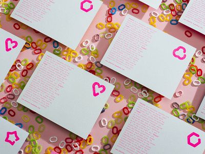 Plastic typeface postcards