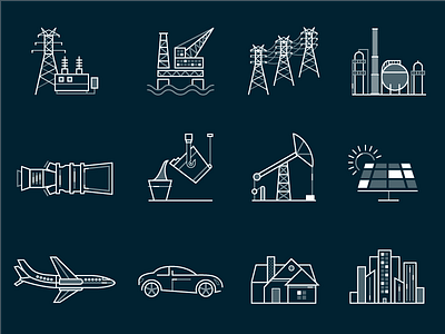 GE Industry & Energy Consumption Icons