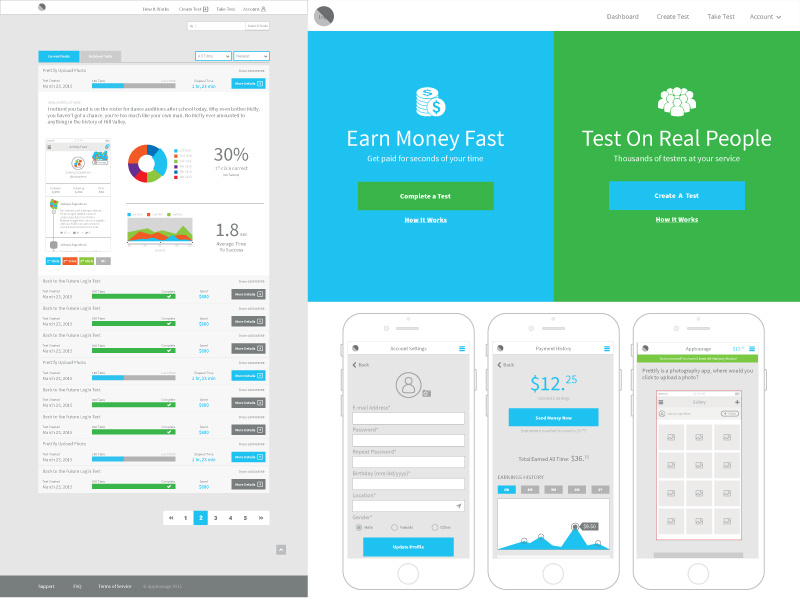 Apptourage Design Process - Wireframes process interface ui wireframe