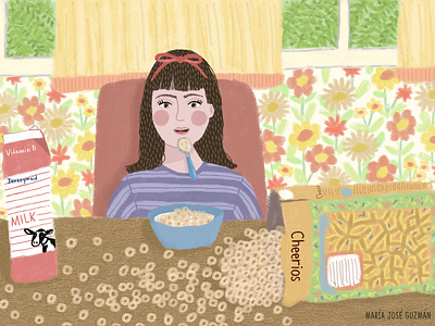 Matilda (1996)/ Matilda eating Cheerios by María José Guzmán on Dribbble