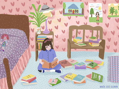 Matilda (1996)/ Matilda and her books by María José Guzmán on Dribbble