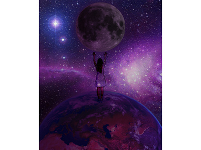 Encouragement earth effects encouragement girl hope montage moon photoshop space