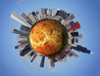 City on Venus adobe art city design effect filter photoshop planet venus