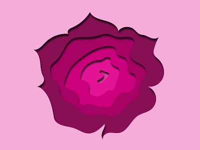 Rose Paper Cutout Effect