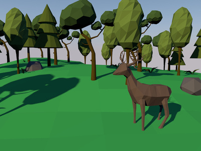 Low Poly Deer cinema4d deer design lowpoly