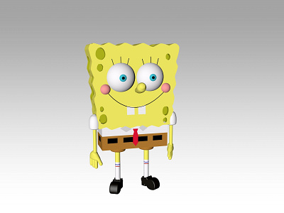 Spongebob 3D 3d 3d art 3d design 3dmodeling character cinema4d composing extrude loft splines spongebob spongebob squarepants