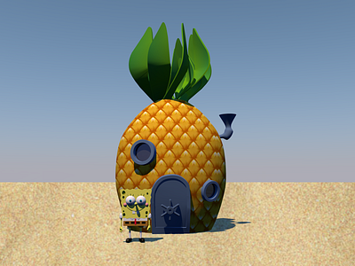 Spongebob 3D Part 2 3d 3d art 3d artist 3dmodeling character cinema4d cloner extrude loft polygon splines spongebob texture