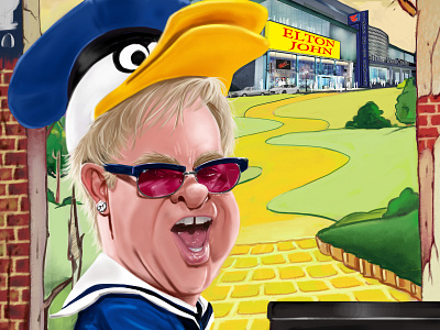 Elton John Farewell Yellow Brickroad Tu caricature digital 2d digital illustration digital painting elton john illustration photoshop