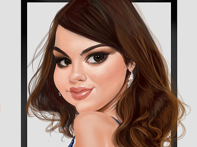 Selena Gomez caricature digital illustration digital painting illustration photoshop selena gomez