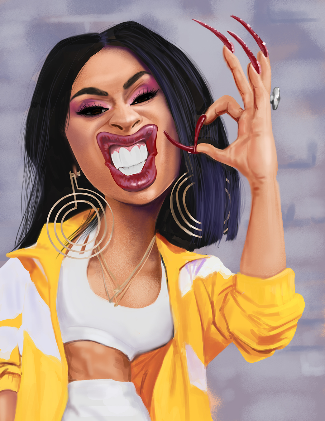 Dribbble - Cardi_b_caricature.jpg By Rich Conley