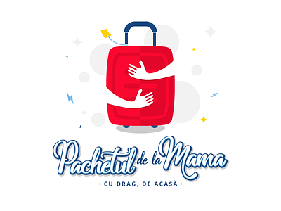 Pachetul de la Mama Logo and Identity bag branding courier identity label logo pack parents service students trolley type