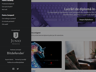 Diplodocus Web and UI bitdefender cards companies diplodocus diploma junio menu overlay partners sidebar social students