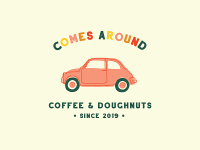 Comes Around beverage brand brand identity branding cafe cafe branding design food and drink graphic design hand lettering illustration type typography