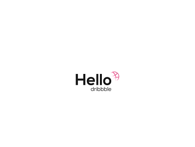 Hello dribbble 1shot design dribbble flat logo minimal typography