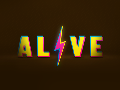 Alive! lazers lightning logos