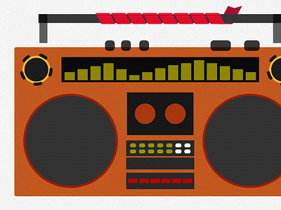 Boom 80s boombox fresh illustration orange