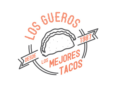 Los Gueros brand branding creative design flat graphic design graphics illustration logo taco
