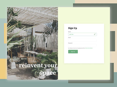 day 1 - UI Challenge - Sign Up challenge dailyuichallenge day 1 design plants sign sign in signup ui