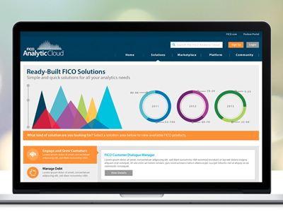 Fico Analytic Cloud Homepage homepage ui design user experience design ux ux design visual design