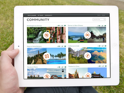 Road Trippin Community Page ipad road trip travel ui design user experience ux ux design visual design